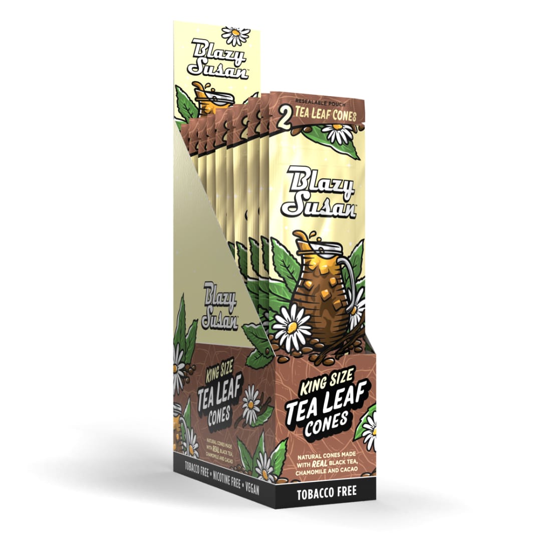 Blazy Susan Tea Leaf Cones | Full Box — King Size · 109 mm · 10 packs × 2 · 20 cones / box